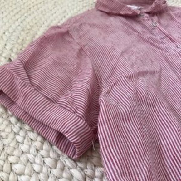Linen Striped Button Down Top - Picture 3 of 6